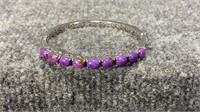 Sterling Silver Bracelet 20 Grams Purple Turquoise