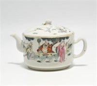 Old Chinese Hand Painted Porcelain Teapot.