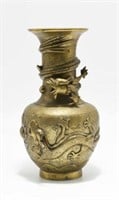 Bronze ? Chinese Vase with Dragon Figures.