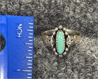Sterling Silver Turquoise Ring 3.22 Grams Size 9