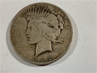 1922 P Peace Silver Dollar,GOOD