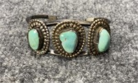 Large Stone Turquoise Native American Bracelet