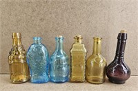6pc Mini Apothacary Glass Bottles