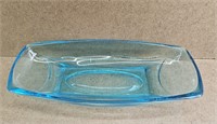 Vtg Art Decor Aqua Glass - GLOWS