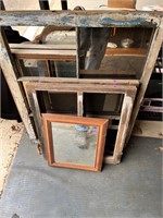 Vintage Window Frames and Mirror Lot