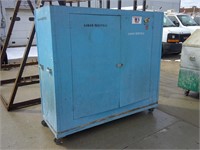 blue wooden job storage box