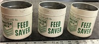 3 Master Mix Feed Saver Tin Cans