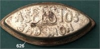 Miniature ASBESTOS brand sad iron PAT. MAY 22-1900