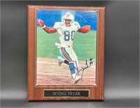 Irving Fryer Miami Dolphins Signed Photo On Plaque