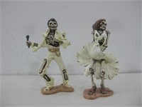 6.5" Elvis & Marilyn Monroe Skeleton Statues