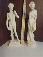 Pair 14" oxyx vintage Italian statues, heavy w