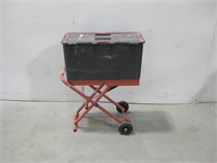 Plastic Crate W/20" Metal Cart See Info