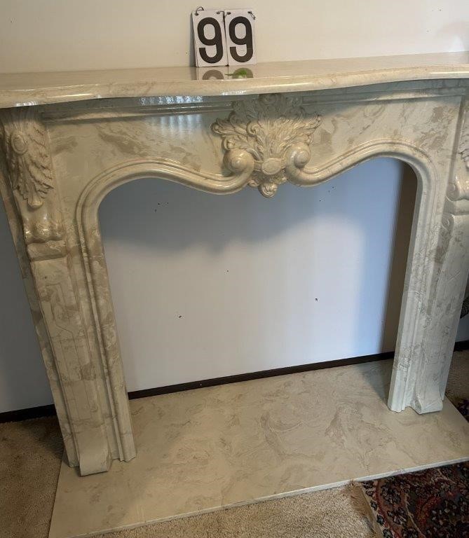 Marble? Hearth 52” Top 54” X 14” X 46”