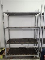 Heavy Duty Rolling Metal and Wood Shelving Unit