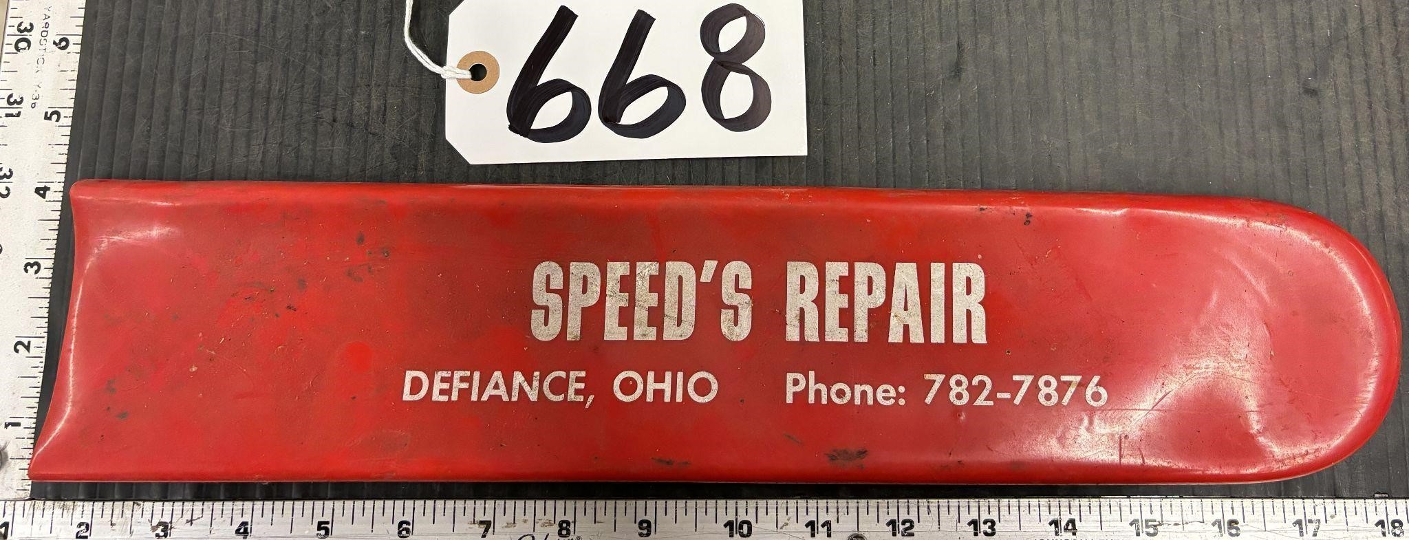 Speed's Repair Advertising Chainsaw Blade Cover