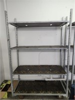 Heavy Duty Metal and Wood Rolling Shelving Unit