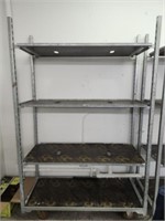 Heavy Duty Metal and Wood Rolling Shelving Unit