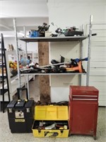 Large Tool and Cast Iron Lot SHELVING NOT INCLUDED