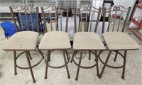 4pcs Upholstered Metal Rotating Stools