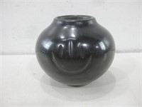 3" Signed Black Pottery Pot