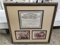 Antique Marriage License and photos framed