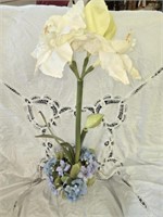 Tall Decorative White Faux Floral Piece