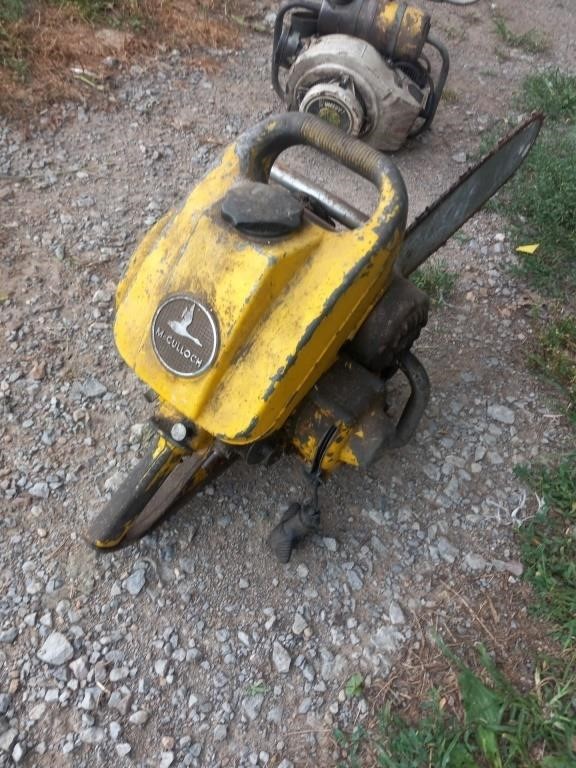 Large antique McCulloch chainsaw
