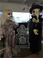 Plague Doctor Doll & Faux Grave Stone Decor