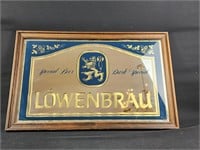Vintage Lowenbrau Beer Mirror Framed