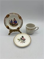 Limoges Ashtray Wedgewood plate with stand more