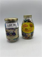 Lot of 2 Jars with Assorted Buttons