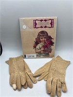 2 pairs of Vintage Gloves and Victorian Gift Bag