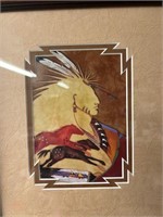 Native American Framed Art Signed