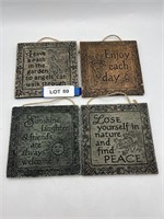 Set of 4 Wall Hangings Signs