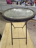 Rattan style outdoor side table