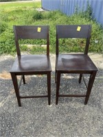Pair of chocolate brown barstool chairs