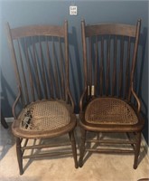2 Vintage Wooden Seats