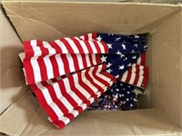Box lot of American flag decorations