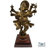 Solid Brass Dancing Ganesh Statue from India