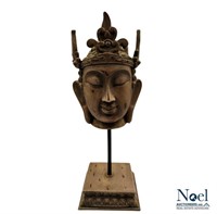 Wooden Thai Buddhist Statuary on Wood Plinth