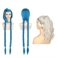 5pcs Blue & 5pcs Gray Hair Wigs for Cosplay