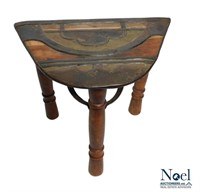 Antique Ox Cart Decorative Side Table