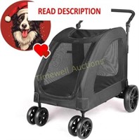 Dog Stroller - 120 lbs  Adjustable  Black