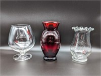 (3) Vintage Glass Vases