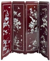Japanese 4 Panel Mother-of-Pearl Dressing Screen.