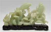 Chinese Jade Figure w/ Fish, Flowers and Water.
