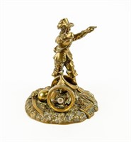 Brass Soldier With Canon Matchstick Holder