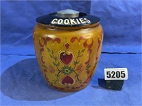 Vintage Aluminum Cookie Jar, Lid Repaired, 8"T