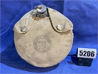 Vintage Metal Canteen w/BSA Canvas Cover