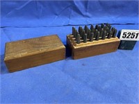 Metal Alphabet Stamp Set w/Wooden Box